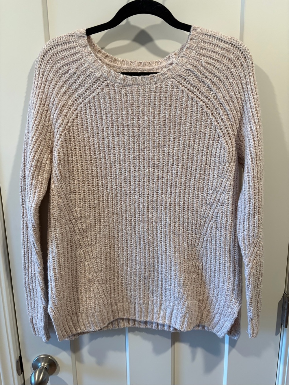 American Eagle Outfitters Women's Soft Pink Crewneck Sweater